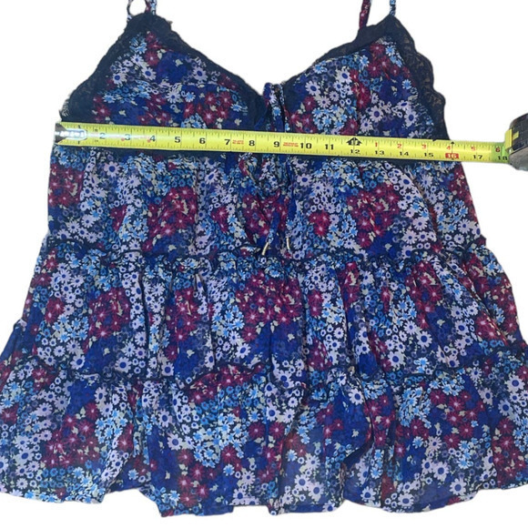 Free People Merrie's Garden Top Dark Teal Combo Small NWOT - Picture 6 of 10